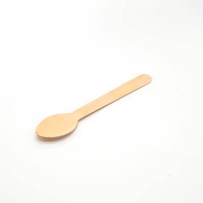 China Eco-friendly Wooden Scoop Spoon 140mm Set For Tea Coffee Ice Cream Material Non-selected 75%ab 25% quality 25% wastage for sale