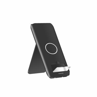 China 10000mah Qi Power Bank Portable Fast Wireless Charger Powerbanks Charging Phone Stand Charger Powerbank for sale