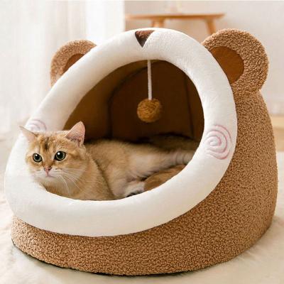 Chine Popular Large Cartoon Pet House Cat Little House With Play Ball Mechanical Wash à vendre