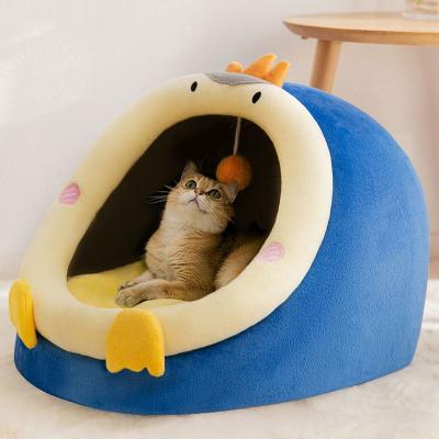 China Popular Lovely Cartoon Pet House Design Pet House With Play Drop Ball Mechanical Wash Te koop