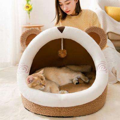 China Hot sales large cat's house With Play Drop Ball Cutie Pet house Mechanical Wash for sale