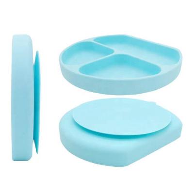 China Baby Feeding Silicone Table Ware Kids Tableware Bpa Free Suction Beneth for sale