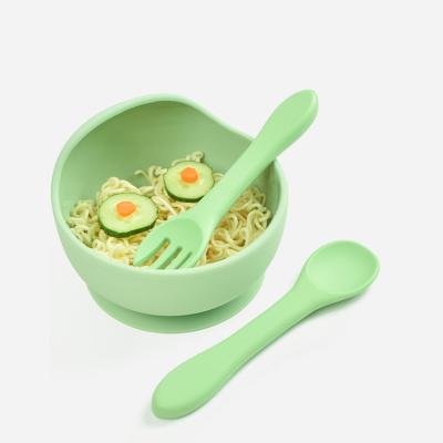 Chine Amazon  Suction Silicone Table Ware Children Kids Dinnerware Spoon  Fork  Set à vendre