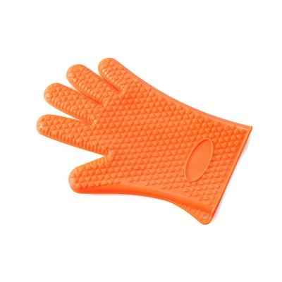 Китай Practical 5 Fingers thicken silicone grill mitts heat resistant kitchen bbq mitts 142g oven mitts продается