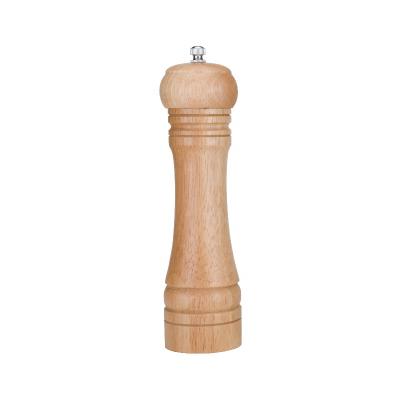 China Factory novelty stainless steel beech manual spice grinder 8inch salt and pepper mill for sale