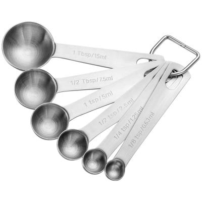 Cina Amazon  6pcs Measuring Cup Spoon round Stainless Steel Measuring Spoons Set for Cookware sets in vendita