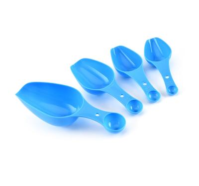 China Eco-friendly Good Quality Kitchen Tools Bar Tools 4 Size Plastic Ice Shovel Ice Scoop double end with measuring spoon for sale