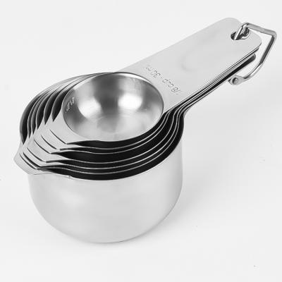 China Durable Heavy Measuring Cup Spoon 7-Piece Stainless Steel Measuring Cups Set 240ml Cups for sale