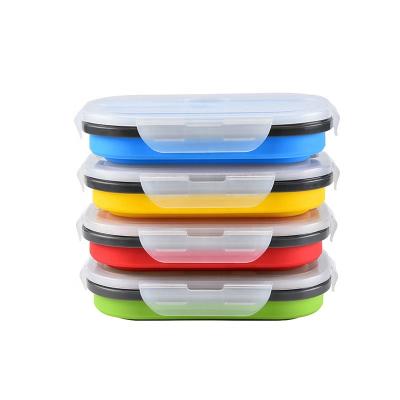 Chine Eco-friendly lunch box Silicone food container plastic collapsible bento box for kids à vendre