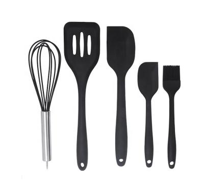 China Wholesale 5 Piece Kitchen Baking Set Heat-resistant best Silicone Spatula Tools Set With Basting Brush Te koop