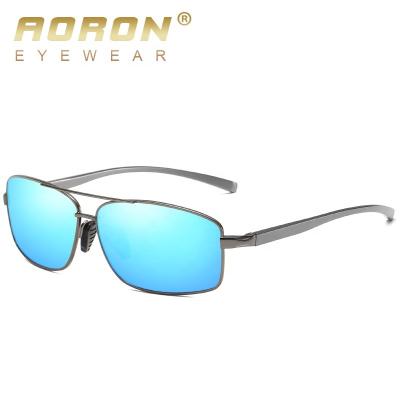 China Dropshipping Aoron Alloy Small Rectangle Custom Frame Men Photochromic Polarized Outdoor Sunglasses Sun Shades 2458 for sale