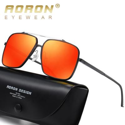 China Pilot Aoron Ultralight Square Polarized Sunglasses Men Magnesium Pilot Glasses Blue Lens 8050 Aluminum Wholesale for sale