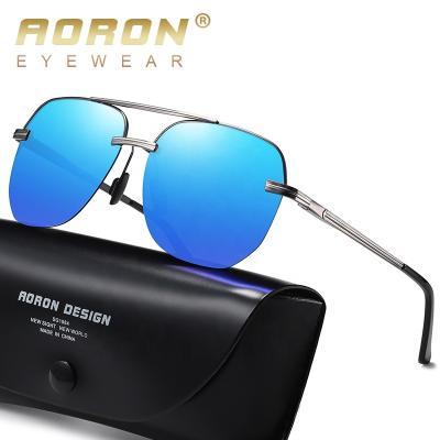 China Aoron High Quality Small Pilot Hexagon Square Polarized Sunglasses For Men And Women Polygon Mirrored Lens A630 for sale