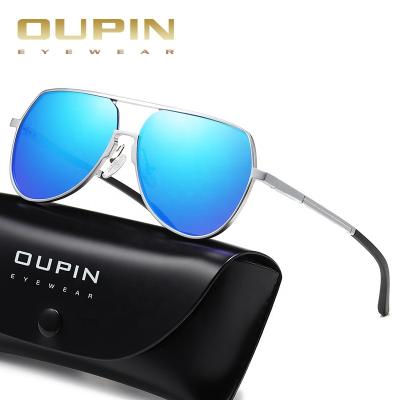 China Aluminum Pilot Sun Glasses Sunglasses 8042 de Gafas De Sol Polarizadas Flat Top Mens Magnesium Aoron Fashion Polarizes Metal Pilot Frame for sale