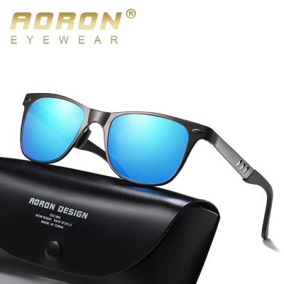 China Square Aoron Shape Square Aluminum Men's Magnesium River Man Sunglasses Sun Lenses Custom A308 for sale