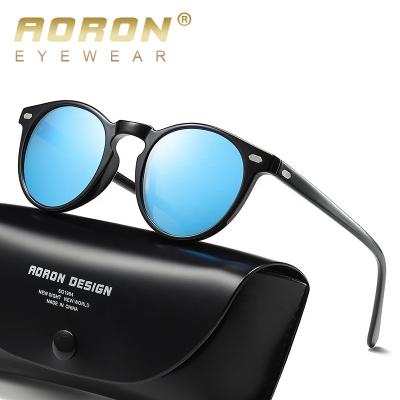 China Small Roumd Round Aoron Classic TR Protection UV Frame Polarized Sunglasses Designer TR90 Sun Glass Custom Wholesale A576 for sale