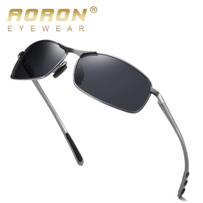 China Wholesale Cheap Rectangle Aoron New UV400 Premium Fashion Mens Man Rectangle Metal Frame Polarized Sunglasses Driving Sun Glasses A512 for sale