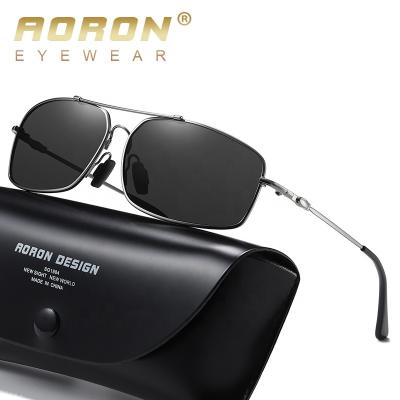 China Fashion Sunglasses Aoron Mini Rectangle Soft PE Frame Men Polarized Drving Sunglasses With Photochromic Discolor Lens For Outdoor A624 for sale