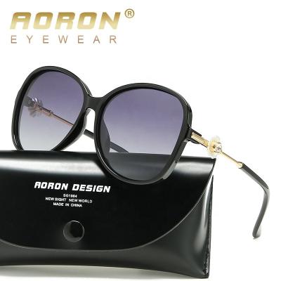 China Fashion Aoron Sunglasses Wholesale UV400 Oversized Frame Diamond Flower Luxury Trendy Women Shade Polarized Lenses Ladies Sun Glasses A411 for sale