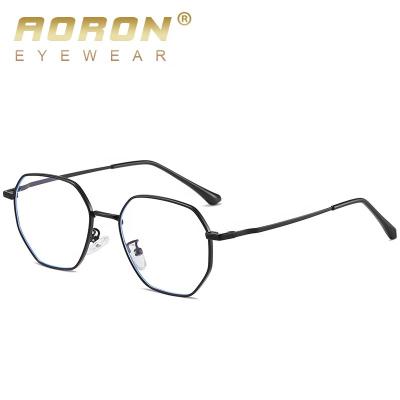 China For Aoron Clear Glasses Reading Glasses Blue Light Blocking Frame 641 Metal Glass Non Prescription Glasses Men Women for sale