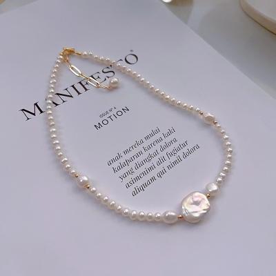 China Factory supply 4-5mm freshwater pearl 7-8mm natural baroque pearl necklace 2022 FASHIONABLE for sale