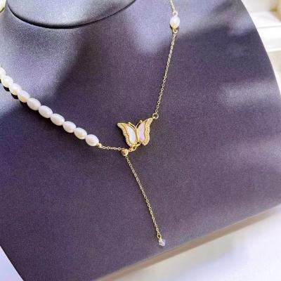 China FASHIONABLE Factory Direct Supply Natural Shell 5-6mm Freshwater Pearl 2022 Necklace for sale