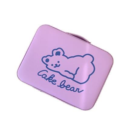 China Fashion girl original cute heart bear portable large capacity can be portable storage makeup box for sale