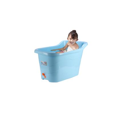 China New Design Sustainable Hot Selling Large Portable Removable Plastic Bathtub With Stool For Kid for sale