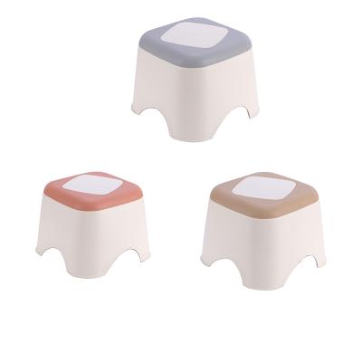 China Modern Light Weight and Durable Gray Children Thickened Plastic Stackable Stool with Anti-Slip Feet for sale