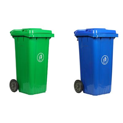 China Sustainable Outdoor Factory Outlet Waste Bin Garbage Container Trash Can With Wheels for sale