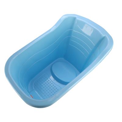 China New Sustainable Baby Bath Products Colored Drainage Luxury Plastic Bath Bucket With Stool for sale