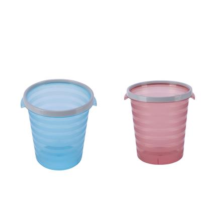 China Sustainable High Quality Plastic Round Large Open Top Trash Can Household Dustbin Tools Cleaning Products for sale