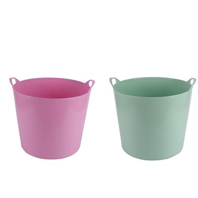 China Sustainable High Quality Kid's Plastic Bathtub Clothes Soft Storage Bucket Storage Basket With Handle for sale