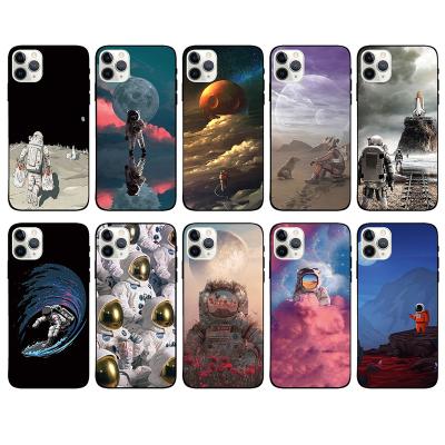 China Shockproof 2022 Hot sale Cute Astronauts Cartoon 3D Print Silicone Phone Case Back Cover for iPhone 7 8 Plus X XR XS 11 12 13 Pro Max for sale