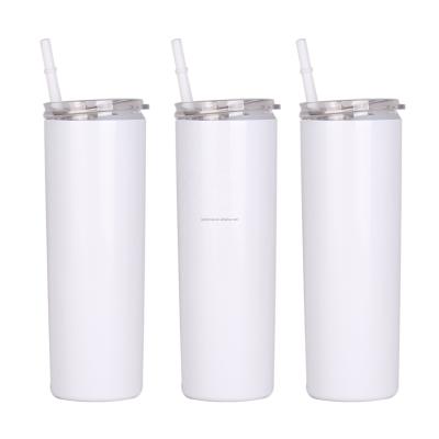 China Wholesale 20oz 30oz Disposable Sublimation Masks Straight Lean Double Wall Stainless Steel Tumbler Cups With Straw for sale