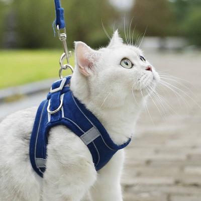 China Hot Sale Custom Adjustable Reflective Luxury Reflect Vest Set Lightweight Pet Harness For Cat Puppies for sale