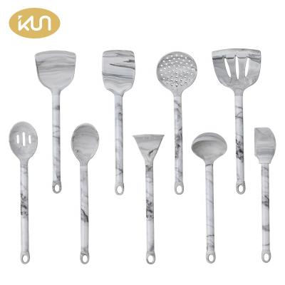 China Sustainable Eco - Friendly Silicon Utensils Cooking Sets Kitchen Tools Marble Cooking Utensils for sale