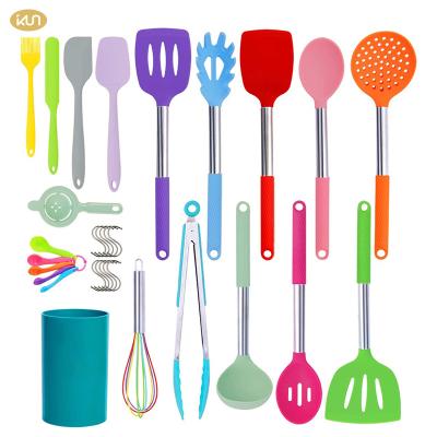 China Yikun BSCI Factory Silicon Kitchen Tool Kit 22 PCs Sustainable Heat Resistant Silicone Cookware Sets Kitchen Tools List for sale