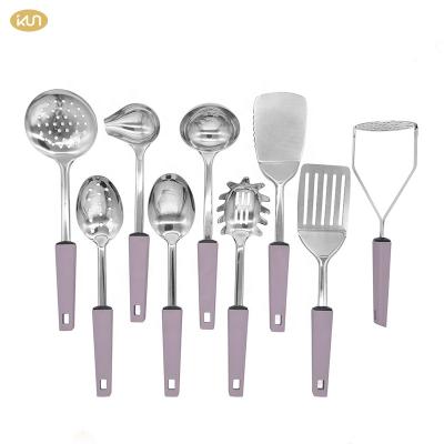 China Best Quality Sustainable Kitchen Tableware 9 Pcs Stainless Steel Utensil Set Factory Kitchen Utensils for sale