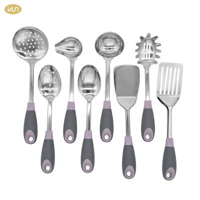 China Sustainable Best Quality Kitchenware 8 Pcs Stainless Steel Utensil Set Tools Kitchen Utensils Set for sale