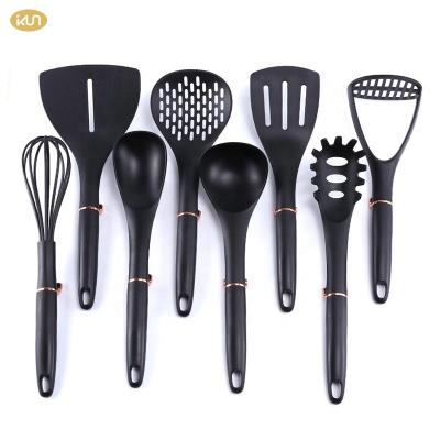 China Viable Customize Best Kitchen Beater 8pcs Nylon Cooking Utensils Set Nonstick Heat Resistant Cookware Set for sale