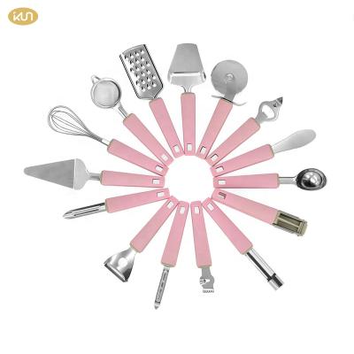 China Viable Multifunctional Kitchen Accessories Kitchen Stainless Steel Kitchen Gadgets With Plastic Handle for sale