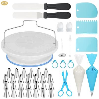 China Viable Hot Selling Cake Turntable Decorating Accessories Kit Baking Pastry Cake Decorating Tool Kit for sale