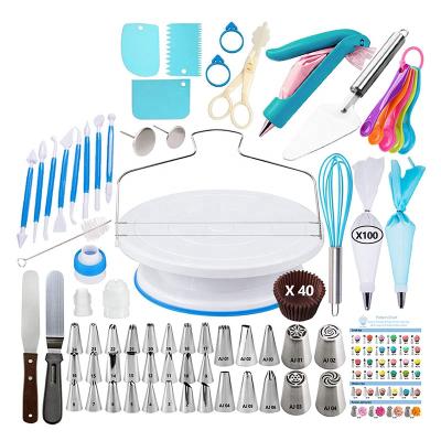 China Amazon Sustainable Hot Sale Diy Cake Tools 207 Pcs Baking Cake Accessories Cake Decorating Supplies Kit Tools Set for sale