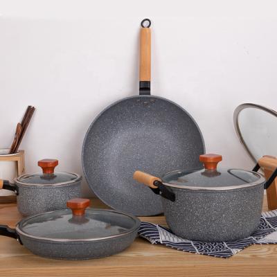 China Cheap Price Factory 4pcs Viable Cooking Set Nonstick Pan Sets Cookwareset Cookware Pot Iron Set for sale