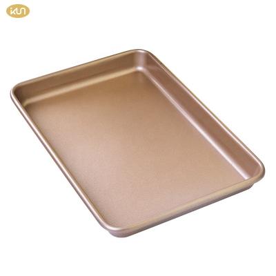 China 2021 Amazon Basics 15 Inch Carbon Steel Biscuit Non-Stick Rectangle Viable Baking Tray for sale