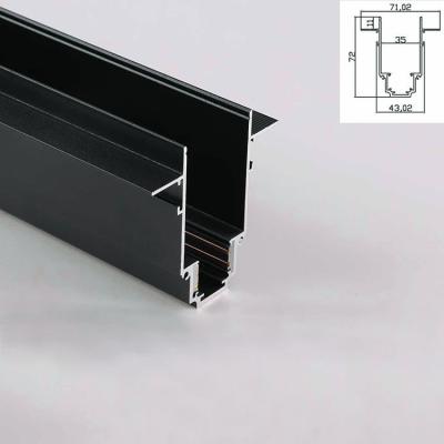 China Modern type 35MM rail mounted recessed embeded recessed magnet track rimless for magnetic linear led lighting system for sale