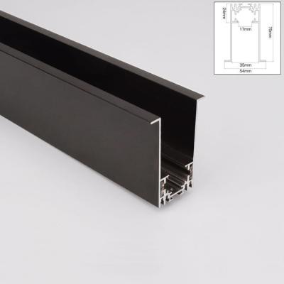 China 35MM modern type recessed embeded mounted with magnetic border track rail for 48v magnet COB led lights for sale