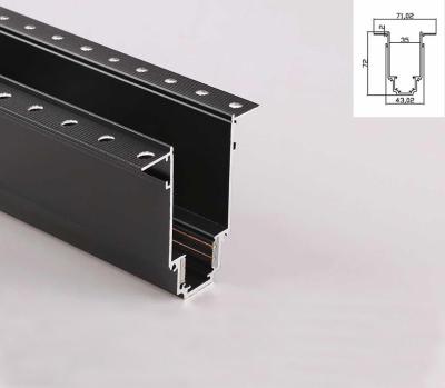 China Modern Excellent Recessed Embeded Mounted Without Magnetic Border Track Rail Bar Profile For Linear Led Magnet Light for sale