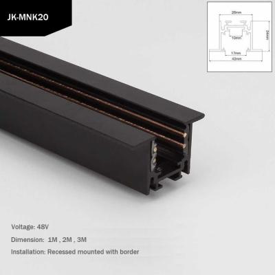 China Aluminum 20MM Modern Type Recessed Mounted Magnet Track Rail For Magnetic Spot Linear Led Light Fixture for sale